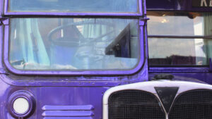 The Purple Bus from Harry Potter at Warner Brothers Studio in London