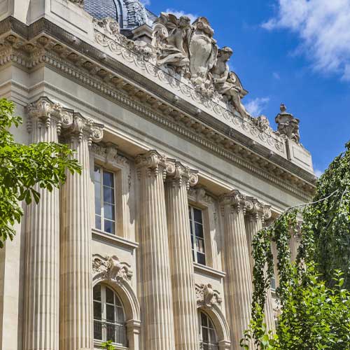 Detail of Palais de la Decouverte in Paris, France